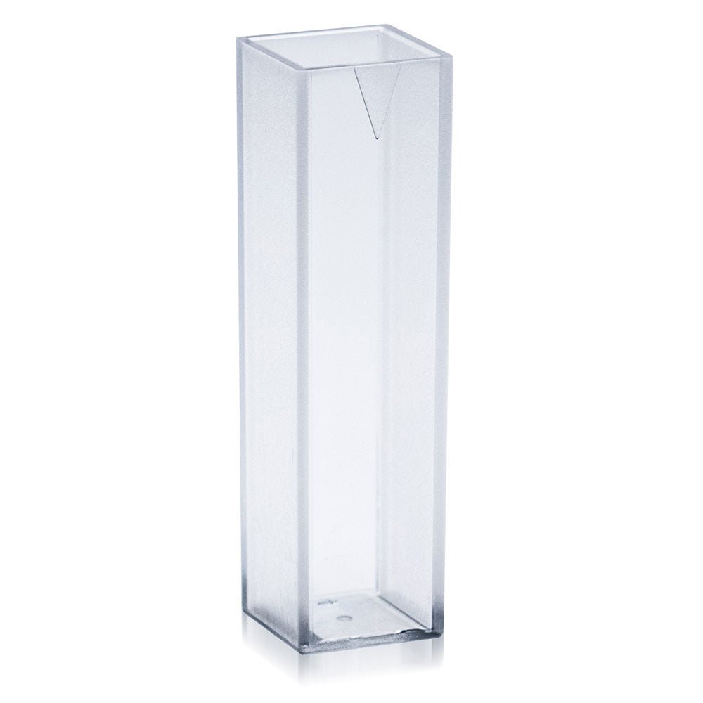 Cuvette, Spectrophotometer, Square, 4.5mL (10mm), UV Grade Methacrylate, 2 Clear Sides, 100/Tray, 5 Trays/Unit