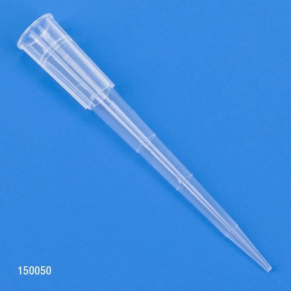 Certified Pipette Tips, 1-200uL, Low Retention, Universal, Natural, 54mm, STERILE, Reloading Stack, 96/Tray, 10 Trays/Stack