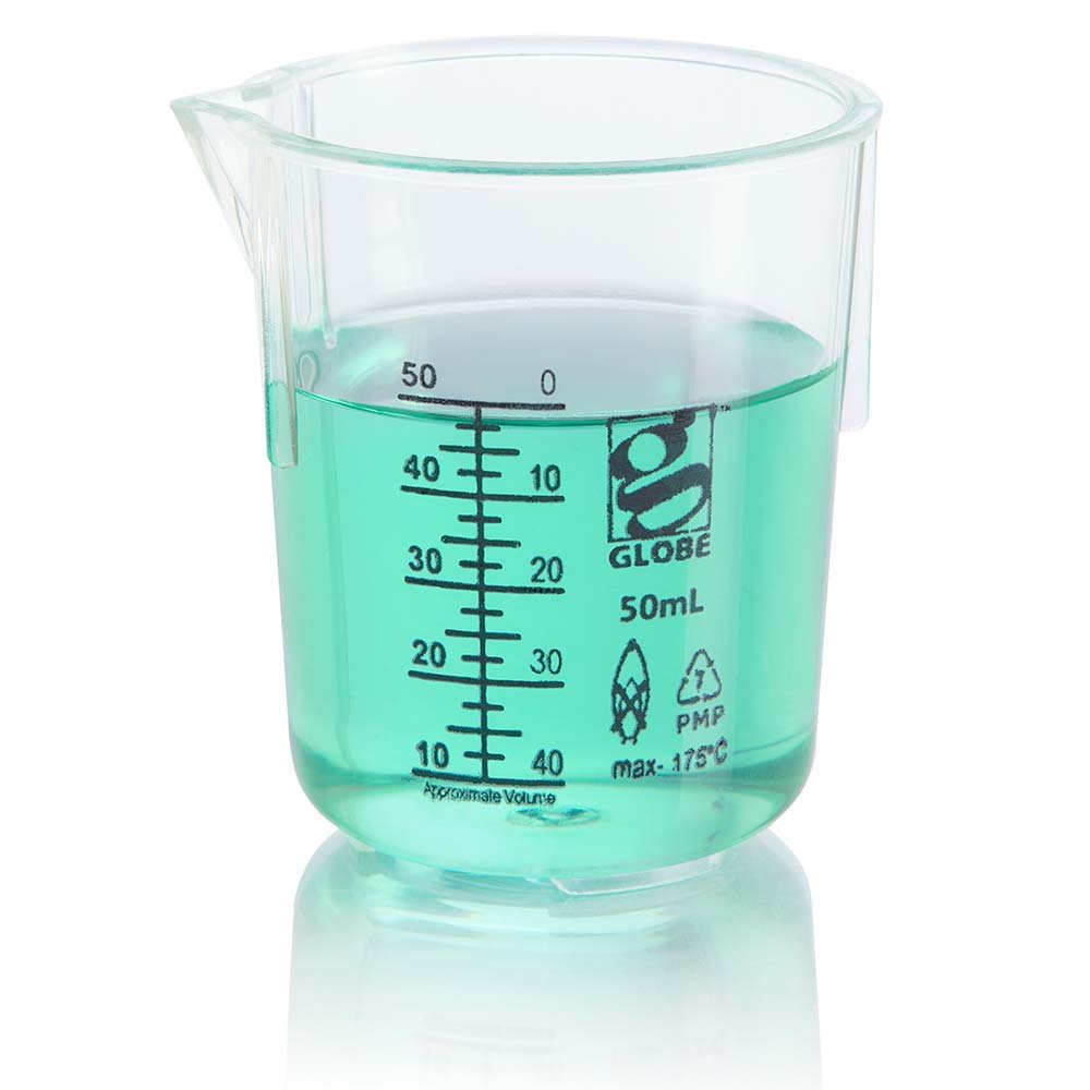 50mL Beaker, Diamond Essentials, Griffin Style, Low Form, Printed Graduations, PMP