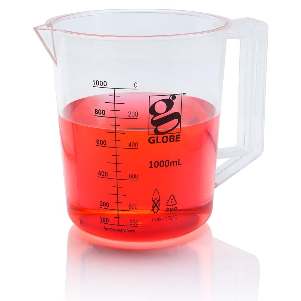 1000mL Beaker with Handle, Diamond Essentials, Low Form, Printed Graduations, PMP