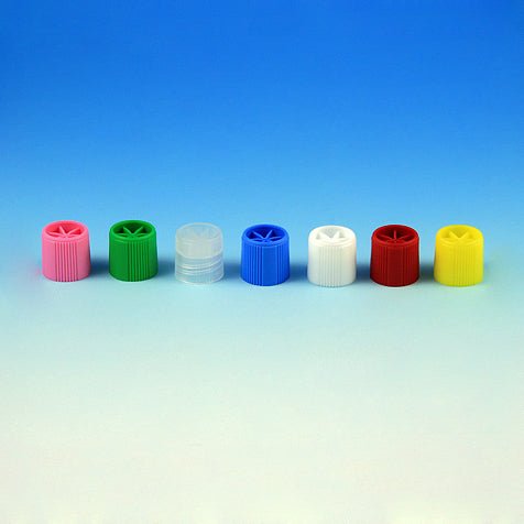 Screw Cap with Silicone Washer for Sample Tubes with External Threads, Lilac