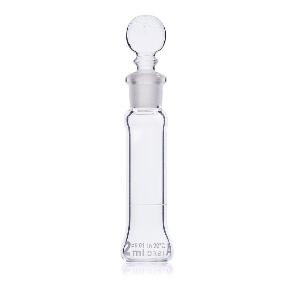2mL Volumetric Flask, Globe Glass, Class A, 6/Box, 12/Case