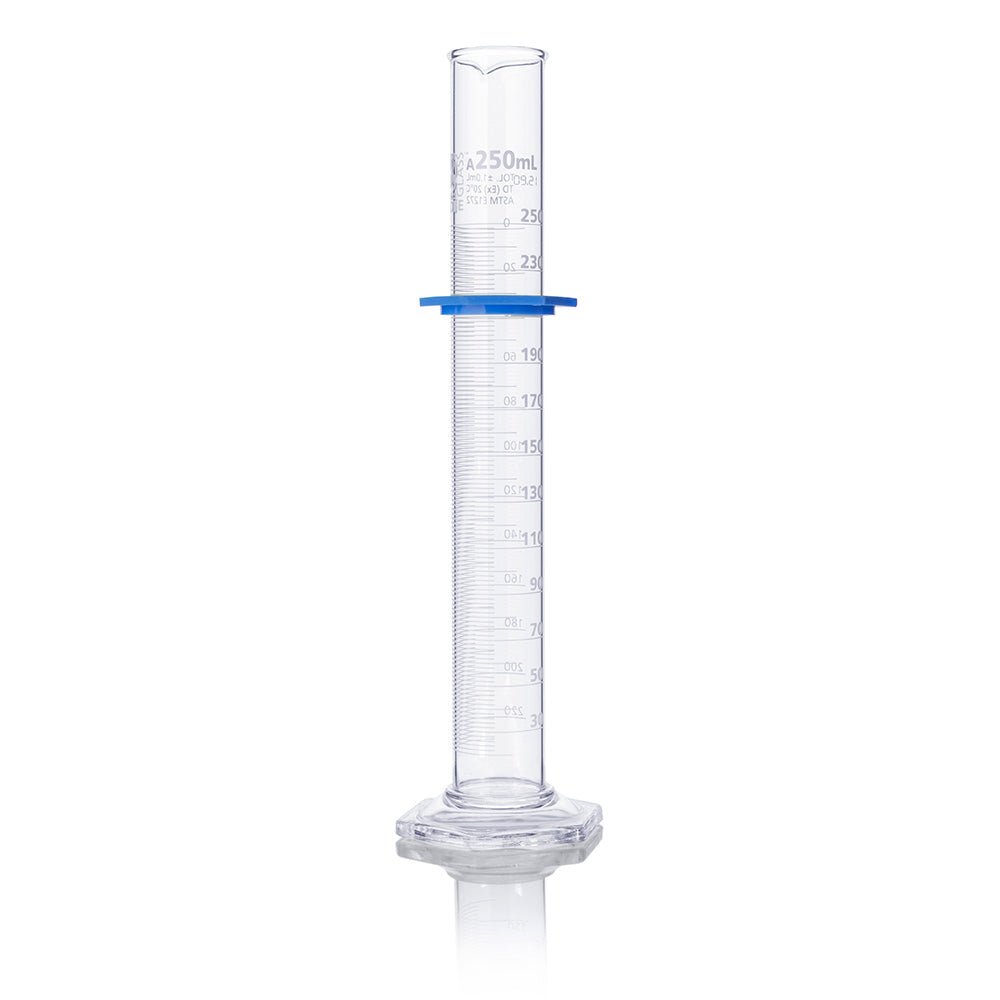 250mL Graduated Cylinder, Globe Glass, Class A, Each, 4/Case