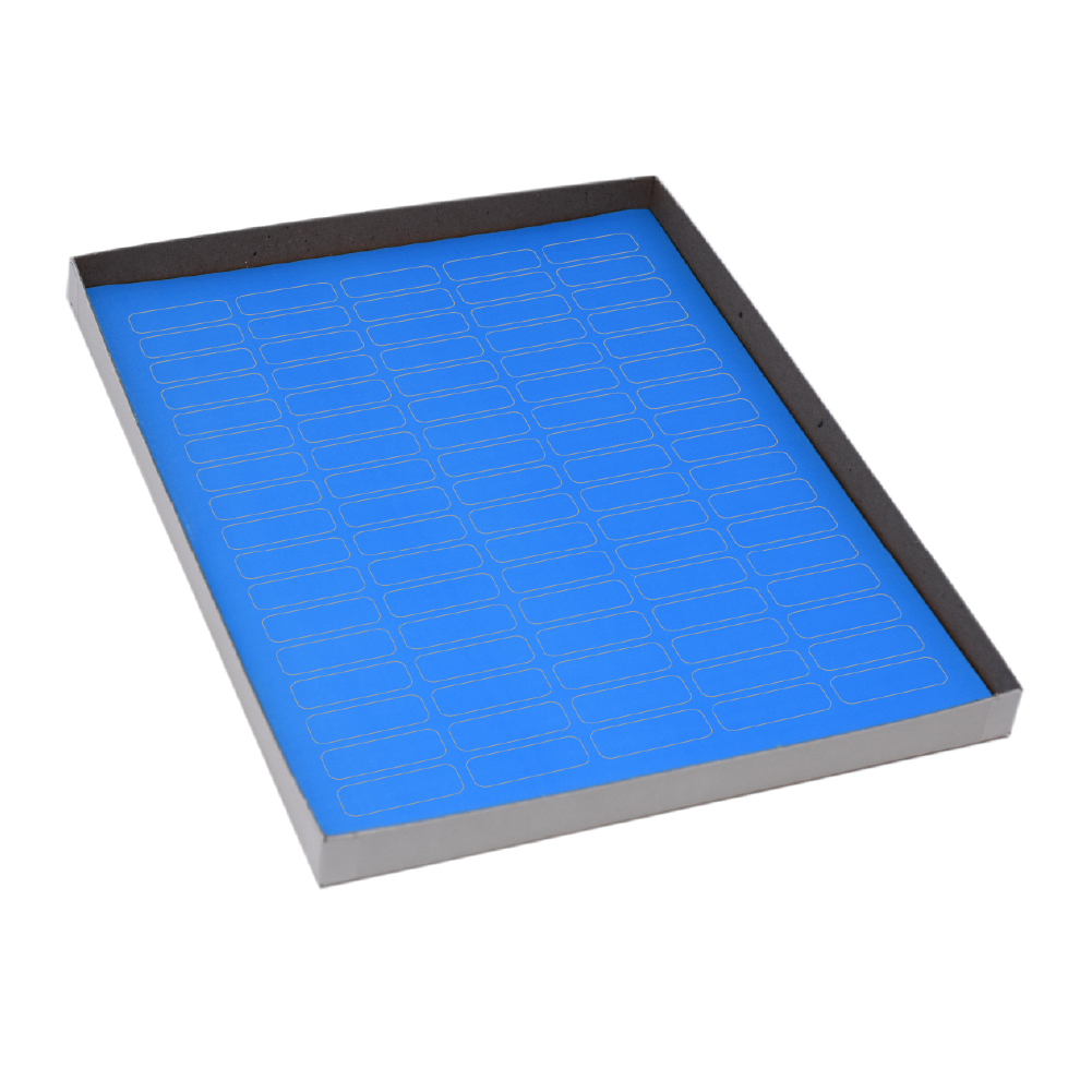 Label Sheets, Cryo, 33x13mm, for 1.5-2mL Tubes, 20 Sheets, 85 Labels per Sheet, Blue