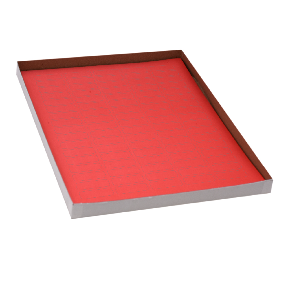 Label Sheets, Cryo, 33x13mm, for 1.5-2mL Tubes, 20 Sheets, 85 Labels per Sheet, Red
