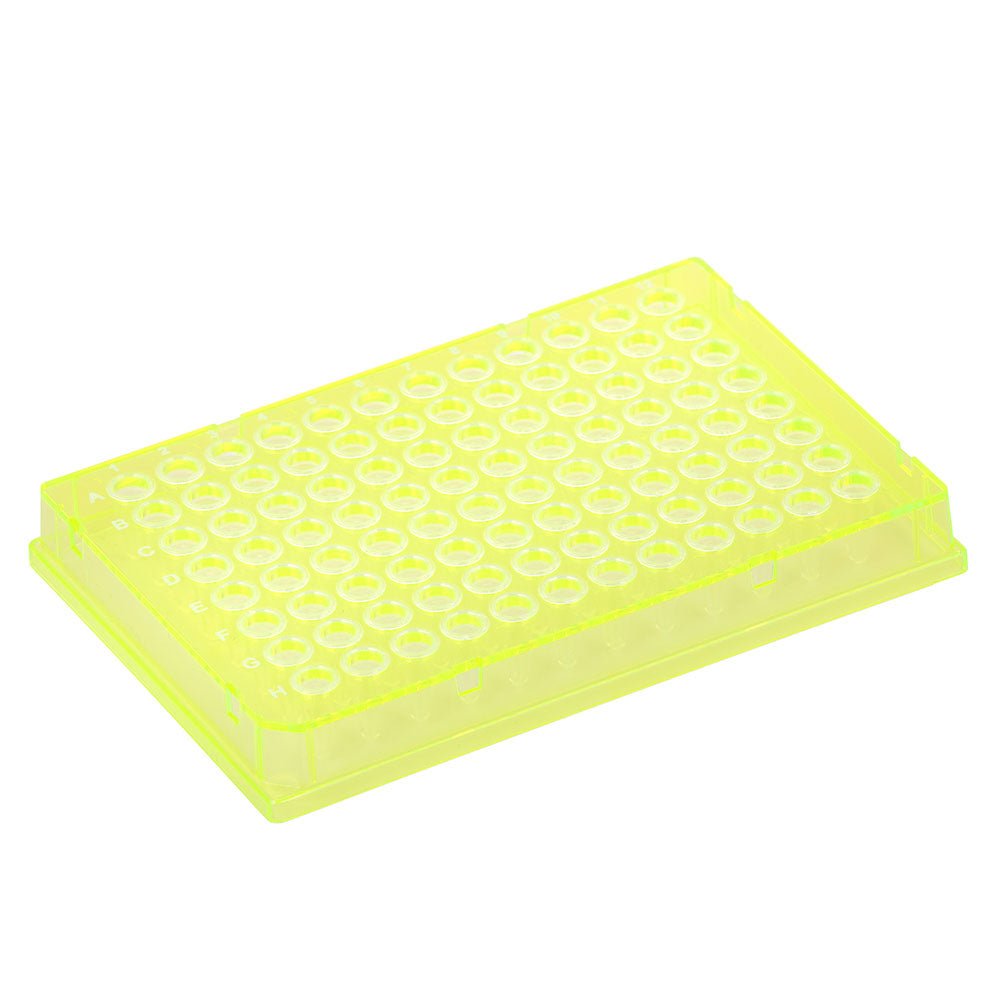Special Order – Diamond Shell 0.1mL 96 well PCR Plate, Full skirt, Yellow PC frame and Clear PP wells